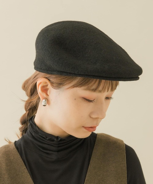 SMELLY（スメリー）の「ベーシックウールハンチング（ハンチング/ベレー帽・レディース・ブラック/チャコールグレー・-）」の7枚目の写真