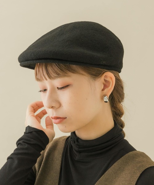 SMELLY（スメリー）の「ベーシックウールハンチング（ハンチング/ベレー帽・レディース・ブラック/チャコールグレー・-）」の8枚目の写真