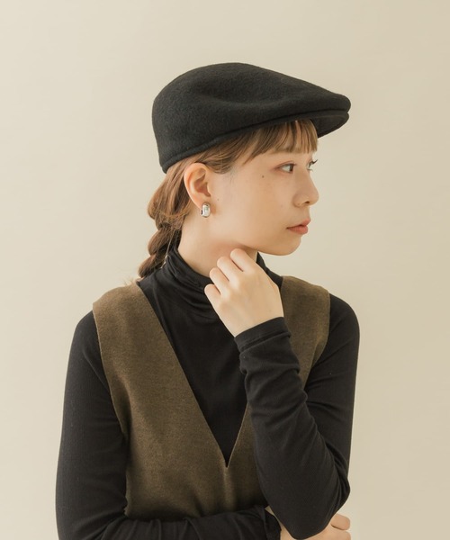 SMELLY（スメリー）の「ベーシックウールハンチング（ハンチング/ベレー帽・レディース・ブラック/チャコールグレー・-）」の9枚目の写真