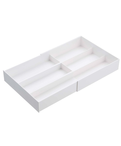 tower（タワー）の「tower(タワー)　伸縮＆スライド　カトラリートレー（キッチン収納・レディース・ホワイト/ブラック・F）」の5枚目の写真