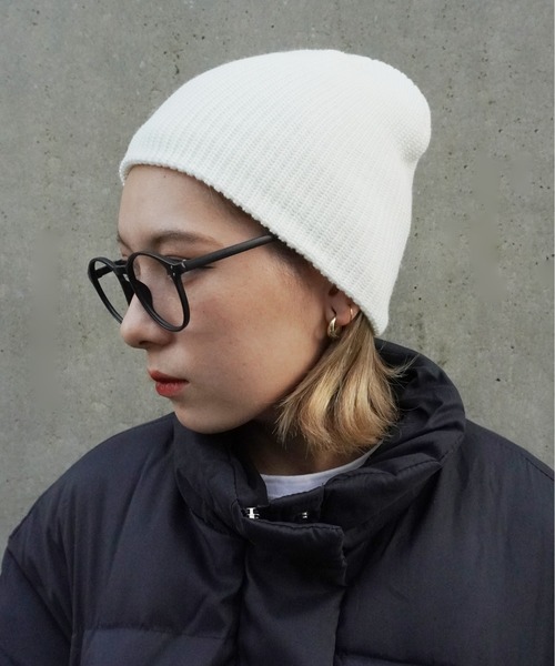 Jelly moo（ジェリームー）の「【 Jelly moo / ジェリームー 】 リブニット ビーニー #（ニットキャップ/ビーニー・レディース・ホワイト/グレー/ブラック/ベージュ/カーキ・FREE）」の16枚目の写真