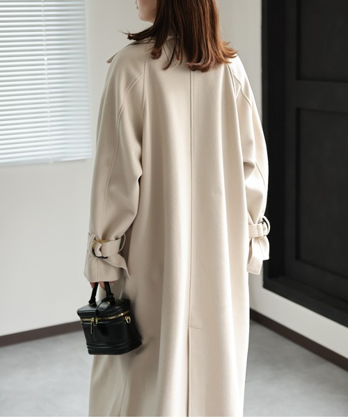 sakishimatokyo（サキシマトーキョー）の「フェイクウールトレンチコート/別素材バージョン販売中：SA25073（トレンチコート・レディース・ブラック/グレー/アイボリー・FREE）」の14枚目の写真