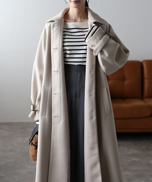 セール】フェイクウールトレンチコート/別素材バージョン販売中