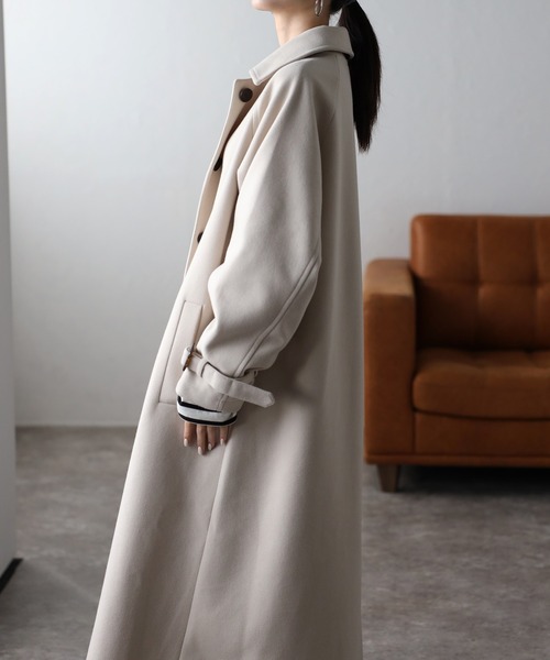 セール】フェイクウールトレンチコート/別素材バージョン販売中