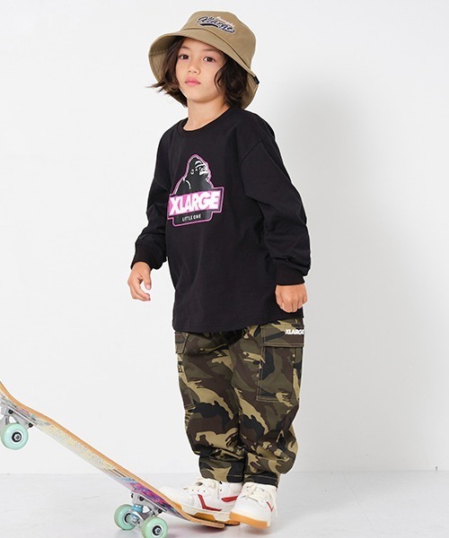 XLARGE KIDS(エクストララージキッズ)の「カモフラカーゴロングパンツ(カーゴパンツ・キッズ・モカ/ライトグレー・120cm/130cm/140cm/100cm/110cm/90cm)」の9枚目の写真