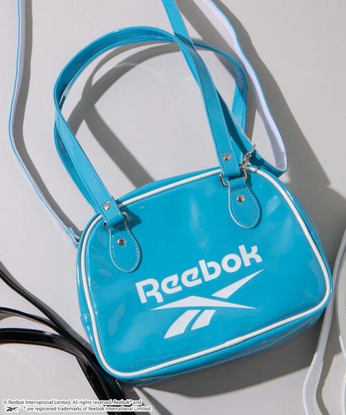 Reebok（リーボック）の「∴WEGO/別注Reebokエナメルボストンバッグ（ショルダーバッグ・レディース・ブラック/ブルー/ホワイト・FREE）」の3枚目の写真