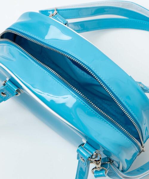 Reebok（リーボック）の「∴WEGO/別注Reebokエナメルボストンバッグ（ショルダーバッグ・レディース・ブラック/ブルー/ホワイト・FREE）」の9枚目の写真