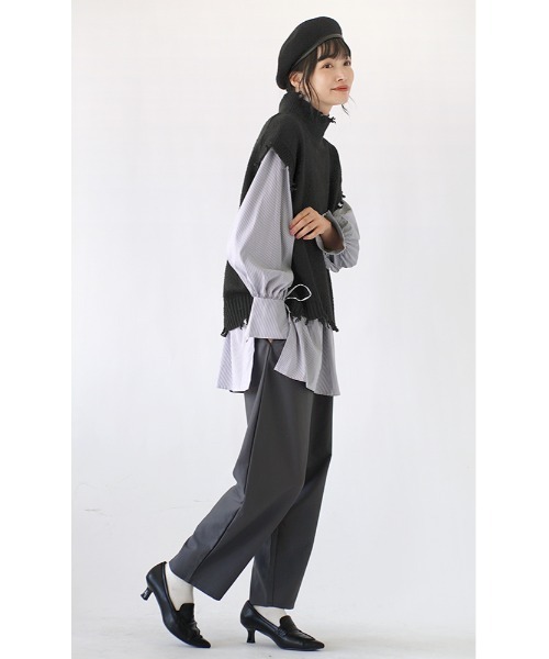 e-zakkamania stores（イーザッカマニアストアーズ）の「セミワイド テーパードパンツ（その他パンツ・レディース・グレー/ブラウン/ブラック・M）」の7枚目の写真