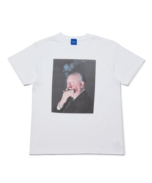 bonjour records(ボンジュールレコーズ)の「【Bonjour Records/ボンジュールレコード】 Hitchcock Smoke TEE ヒッチコック「Smoke」ショートスリーブTシャツ(Tシャツ/カットソー・メンズ・ブラック/ホワイト・L/M/XL/S)」の1枚目の写真