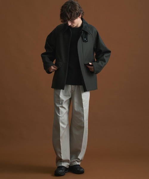 セール】Super140s メルトンハンティングブルゾン / 保温 / 天然撥水