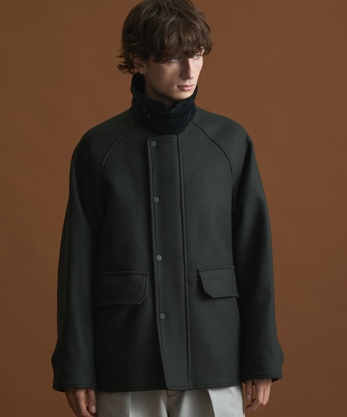 PUBLIC TOKYO（パブリックトウキョウ）の「Super140s メルトンハンティングブルゾン / 保温 / 天然撥水 / 抗菌防臭 / 2way（ブルゾン・メンズ・ブラウン/ブラック系その他2/カーキ・3/2/1）」の19枚目の写真