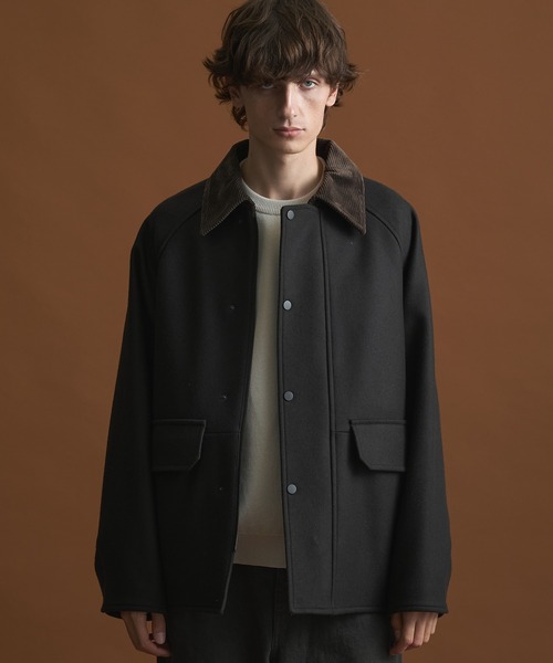 セール】Super140s メルトンハンティングブルゾン / 保温 / 天然撥水