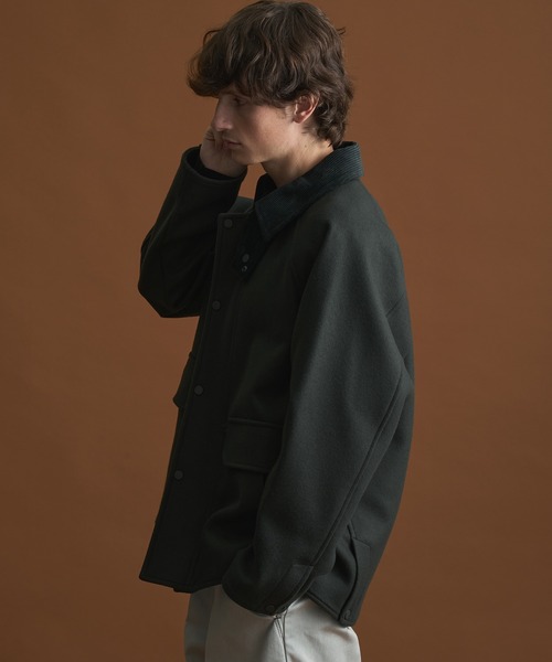 PUBLIC TOKYO（パブリックトウキョウ）の「Super140s メルトンハンティングブルゾン / 保温 / 天然撥水 / 抗菌防臭 / 2way（ブルゾン・メンズ・ブラウン/ブラック系その他2/カーキ・3/2/1）」の21枚目の写真