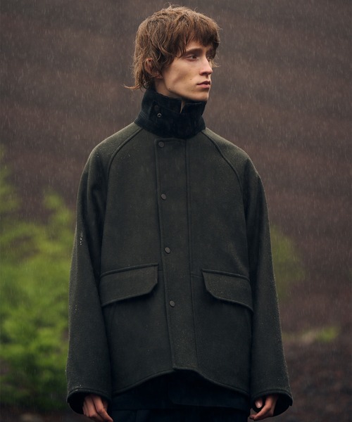 セール】Super140s メルトンハンティングブルゾン / 保温 / 天然撥水