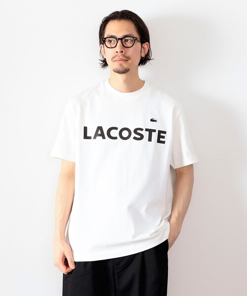 LACOSTE（ラコステ）の「LACOSTE / ヘビーウェイト ブランドネーム ロゴTシャツ（Tシャツ/カットソー・メンズ・ホワイト/ブラック/ネイビー・2/4/3/5）」の2枚目の写真