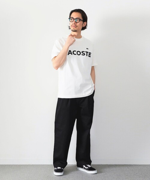 LACOSTE（ラコステ）の「LACOSTE / ヘビーウェイト ブランドネーム ロゴTシャツ（Tシャツ/カットソー・メンズ・ホワイト/ブラック/ネイビー・2/4/3/5）」の5枚目の写真