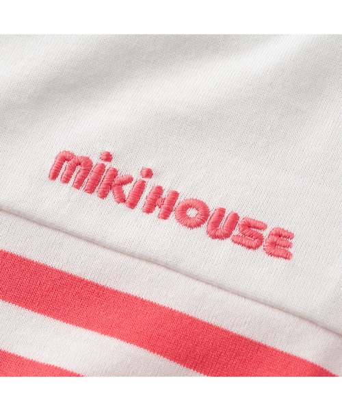 MIKI HOUSE(ミキハウス)の「カラバリボーダー半袖Tシャツ(Tシャツ/カットソー・キッズ・ネイビー/パープル/ブルー系その他/グリーン/コーラルピンク・80cm/90cm/100cm/110cm/120cm/130cm/140cm/150cm)」の15枚目の写真