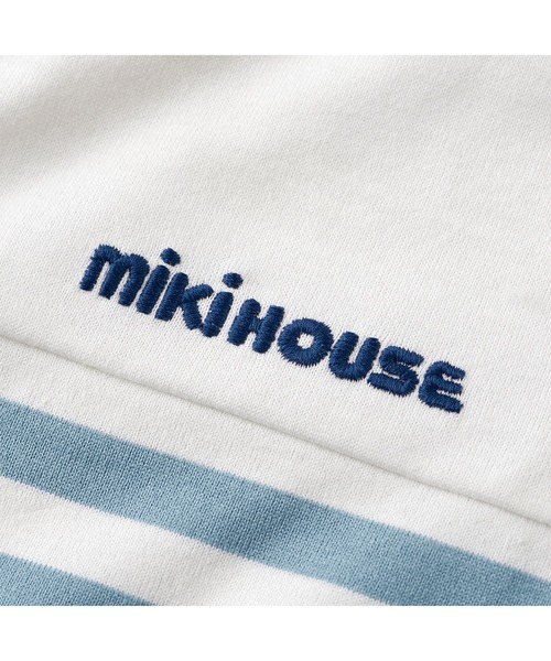 MIKI HOUSE(ミキハウス)の「カラバリボーダー半袖Tシャツ(Tシャツ/カットソー・キッズ・ネイビー/パープル/ブルー系その他/グリーン/コーラルピンク・80cm/90cm/100cm/110cm/120cm/130cm/140cm/150cm)」の11枚目の写真
