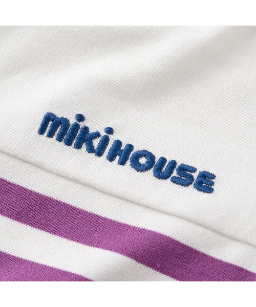 MIKI HOUSE(ミキハウス)の「カラバリボーダー半袖Tシャツ(Tシャツ/カットソー・キッズ・ネイビー/パープル/ブルー系その他/グリーン/コーラルピンク・80cm/90cm/100cm/110cm/120cm/130cm/140cm/150cm)」の13枚目の写真