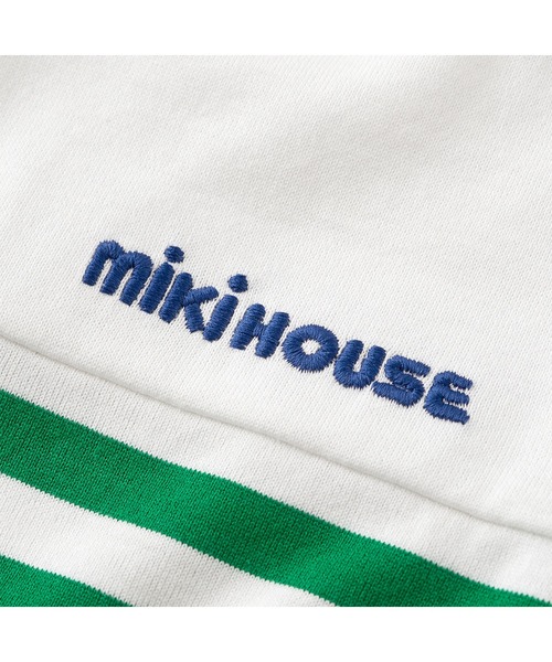 MIKI HOUSE(ミキハウス)の「カラバリボーダー半袖Tシャツ(Tシャツ/カットソー・キッズ・ネイビー/パープル/ブルー系その他/グリーン/コーラルピンク・80cm/90cm/100cm/110cm/120cm/130cm/140cm/150cm)」の7枚目の写真