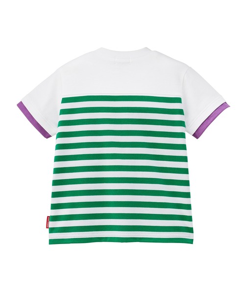 MIKI HOUSE(ミキハウス)の「カラバリボーダー半袖Tシャツ(Tシャツ/カットソー・キッズ・ネイビー/パープル/ブルー系その他/グリーン/コーラルピンク・80cm/90cm/100cm/110cm/120cm/130cm/140cm/150cm)」の6枚目の写真