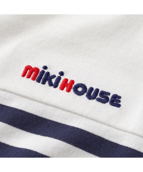 MIKI HOUSE(ミキハウス)の「カラバリボーダー半袖Tシャツ(Tシャツ/カットソー・キッズ・ネイビー/パープル/ブルー系その他/グリーン/コーラルピンク・80cm/90cm/100cm/110cm/120cm/130cm/140cm/150cm)」の9枚目の写真