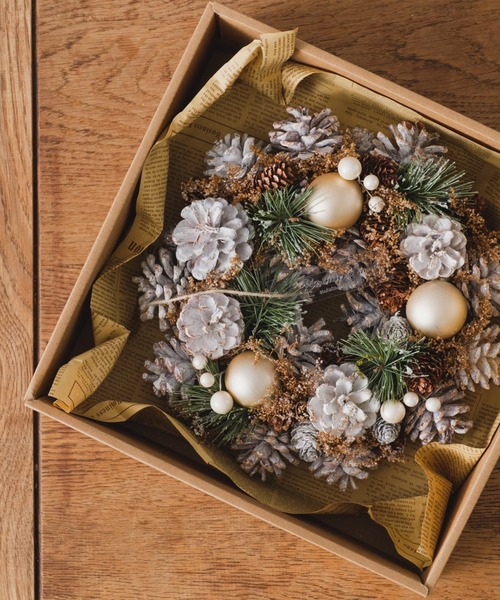 BIRTHDAY BAR(バースデイバー)の「merry wreath クリスマスリース Mサイズ(インテリア雑貨・レディース・ホワイト・0)」の6枚目の写真