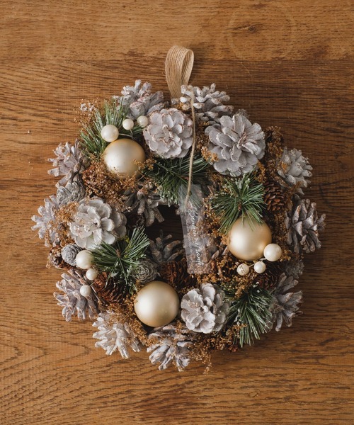 BIRTHDAY BAR(バースデイバー)の「merry wreath クリスマスリース Mサイズ(インテリア雑貨・レディース・ホワイト・0)」の7枚目の写真
