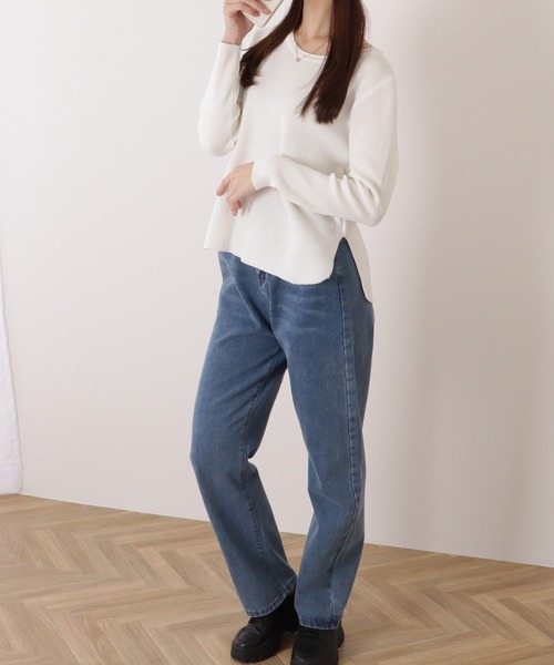 Lace Ladies（レースレディース）の「ラウンドヘムベーシックリブニットプルオーバー（ニット/セーター・レディース・ベージュ/グレー/ホワイト/ブラック・S/FREE）」の19枚目の写真