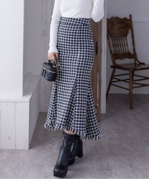 clear | ツイード裾フリンジマーメイドスカート≪2023AW新作≫(スカート)