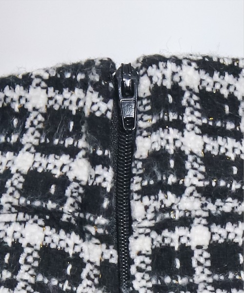 clear（クリア）の「ツイード裾フリンジマーメイドスカート[低身長用サイズ有]（スカート・レディース・グリーン/ブラック・S/M/XS）」の8枚目の写真