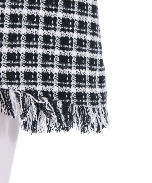 clear（クリア）の「ツイード裾フリンジマーメイドスカート[低身長用サイズ有]（スカート・レディース・グリーン/ブラック・S/M/XS）」の9枚目の写真