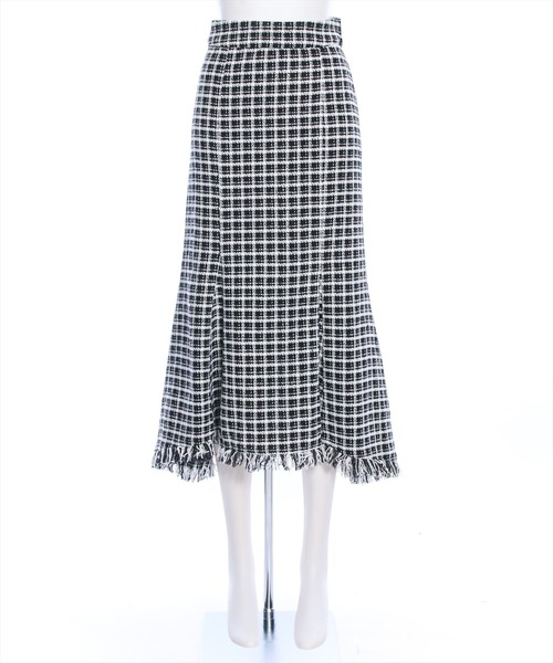 clear（クリア）の「ツイード裾フリンジマーメイドスカート[低身長用サイズ有]（スカート・レディース・グリーン/ブラック・S/M/XS）」の14枚目の写真
