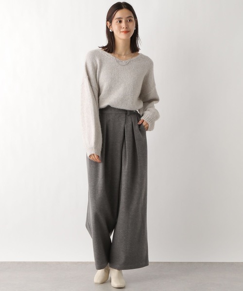 LEPSIM（レプシィム）の「メルトンラップワイドパンツ　983465（その他パンツ・レディース・グレー/ベージュ/ダークネイビー・FREE）」の4枚目の写真