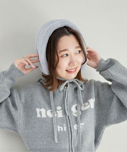 MAJESTIC LEGON（マジェスティックレゴン）の「2wayリボンプチマフラー（マフラー・レディース・ブラック/ベージュ/ライトグレー・FREE）」の2枚目の写真