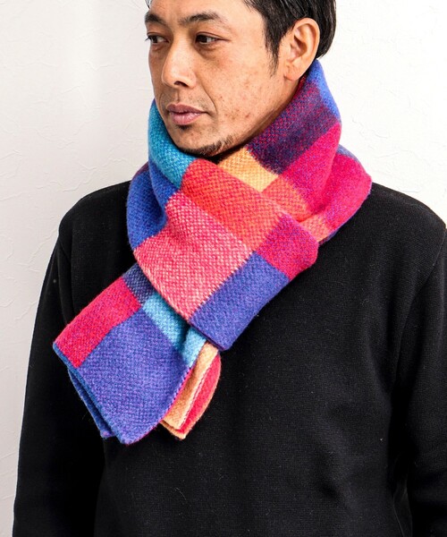 ROBERT MACKIE（ロバートマッキー）の「【ROBERT MACKIE/ロバート・マッキー】BLOCK CHECK MUFFLER 30（マフラー・メンズ・イエロー系その他/マルチ・FREE）」の11枚目の写真