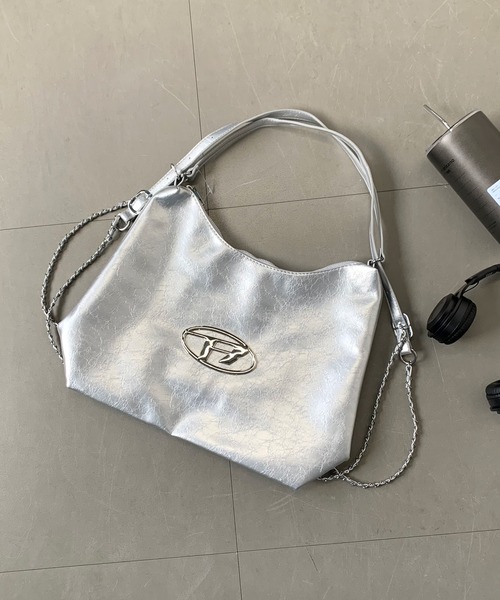 non-hedge(ノンヘッジ)の「Rロゴ2WAYバッグ(バックパック/リュック・レディース・ブラック/シルバー/アイボリー・FREE)」の1枚目の写真