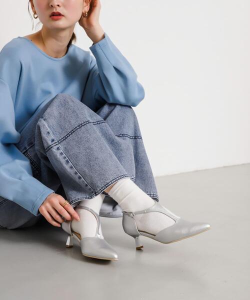 SENSE OF PLACE by URBAN RESEARCH（センスオブプレイスバイアーバンリサーチ）の「Tストラップパンプス（パンプス・レディース・シルバー/アイボリー/ブラック・SMALL/LARGE/MEDIUM）」の7枚目の写真