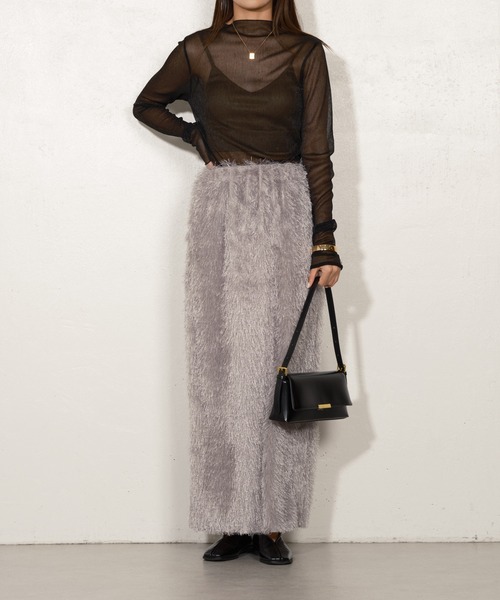 Lui's（ルイス）の「フリンジナロースカート（スカート・レディース・ライトグレー/チャコールグレー/オフホワイト・FREE）」の10枚目の写真