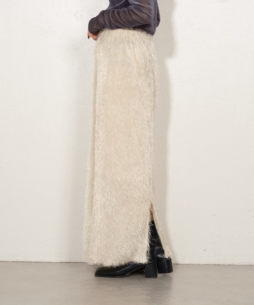 Lui's（ルイス）の「フリンジナロースカート（スカート・レディース・ライトグレー/チャコールグレー/オフホワイト・FREE）」の6枚目の写真