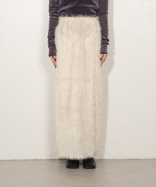 Lui's（ルイス）の「フリンジナロースカート（スカート・レディース・ライトグレー/チャコールグレー/オフホワイト・FREE）」の14枚目の写真