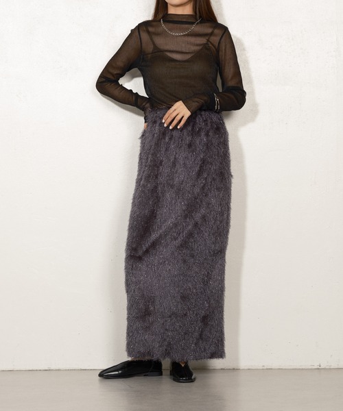 Lui's（ルイス）の「フリンジナロースカート（スカート・レディース・ライトグレー/チャコールグレー/オフホワイト・FREE）」の12枚目の写真