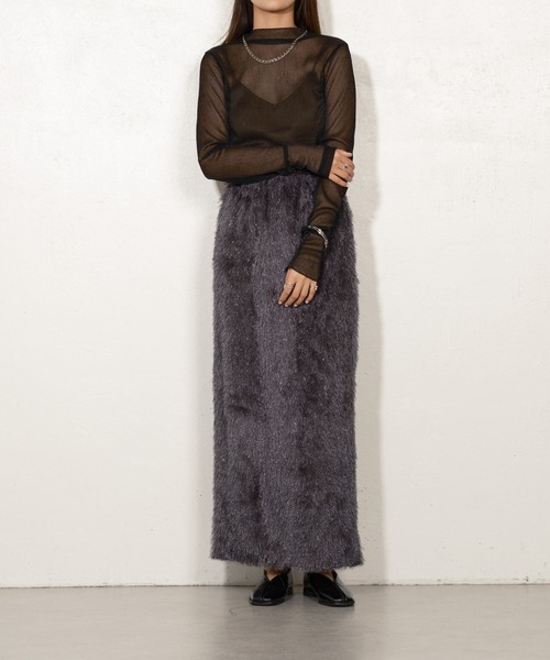 Lui's（ルイス）の「フリンジナロースカート（スカート・レディース・ライトグレー/チャコールグレー/オフホワイト・FREE）」の13枚目の写真