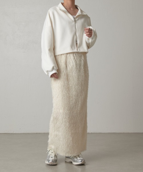 Lui's（ルイス）の「フリンジナロースカート（スカート・レディース・ライトグレー/チャコールグレー/オフホワイト・FREE）」の20枚目の写真