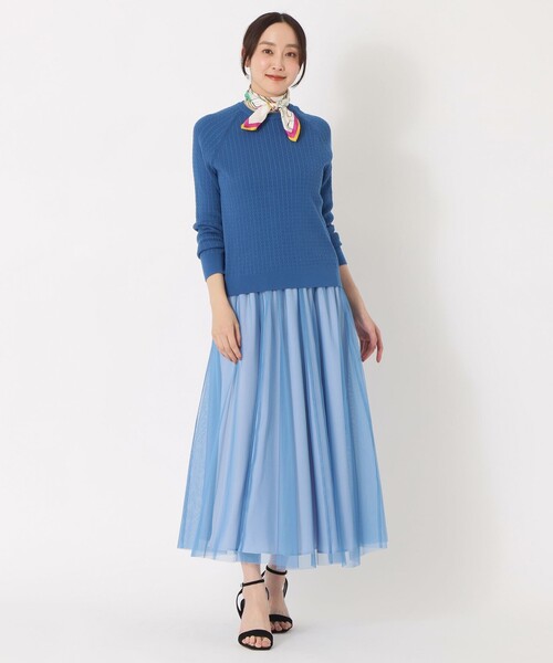 S.ESSENTIALS(エスエッセンシャルズ)の「ミニケーブルニット(ニット/セーター・レディース・ライトブルー/グリーン/オフホワイト・38)」の10枚目の写真