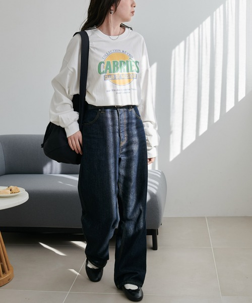 DISCOAT（ディスコート）の「【WEB限定】スーベニアグラフィックロングTシャツ《ユニセックス》（Tシャツ/カットソー・レディース・オフホワイト/チャコールグレー/ライトベージュ・FREE）」の10枚目の写真