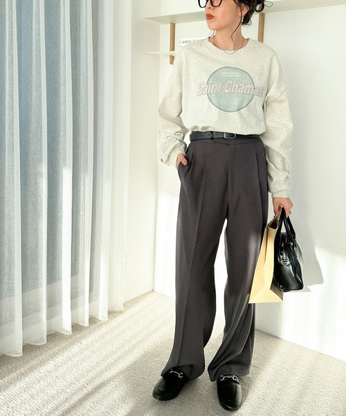 DISCOAT（ディスコート）の「【WEB限定】スーベニアグラフィックロングTシャツ《ユニセックス》（Tシャツ/カットソー・レディース・オフホワイト/チャコールグレー/ライトベージュ・FREE）」の15枚目の写真