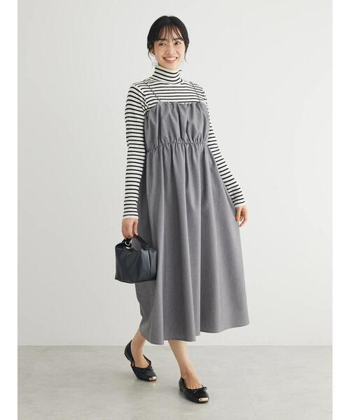 ELENCARE DUE(エレンカーレデュエ)の「・ELENCARE DUE ギャザーキャミワンピース(ワンピース・レディース・ブラック/グレー/カーキ系1・FREE)」の19枚目の写真