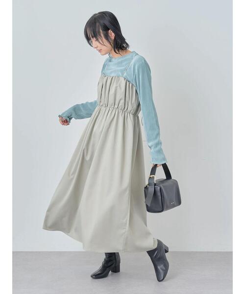 ELENCARE DUE(エレンカーレデュエ)の「・ELENCARE DUE ギャザーキャミワンピース(ワンピース・レディース・ブラック/グレー/カーキ系1・FREE)」の21枚目の写真