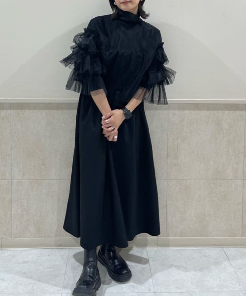 ELENCARE DUE(エレンカーレデュエ)の「・ELENCARE DUE ギャザーキャミワンピース(ワンピース・レディース・ブラック/グレー/カーキ系1・FREE)」の17枚目の写真